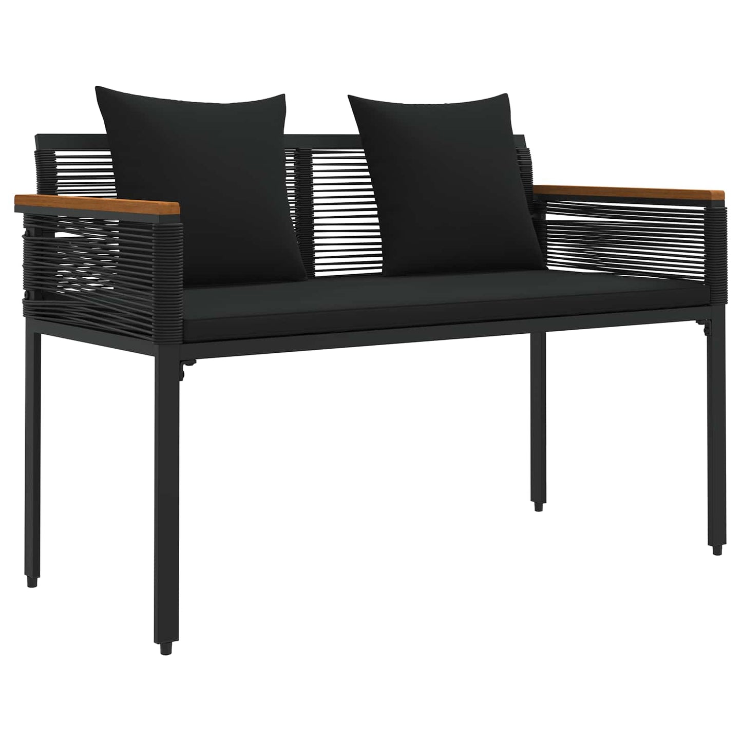 vidaXL Σετ Εξωτερικών Επίπλων με μαξιλάρι 4 pcs Μαύρο Ράτα PE