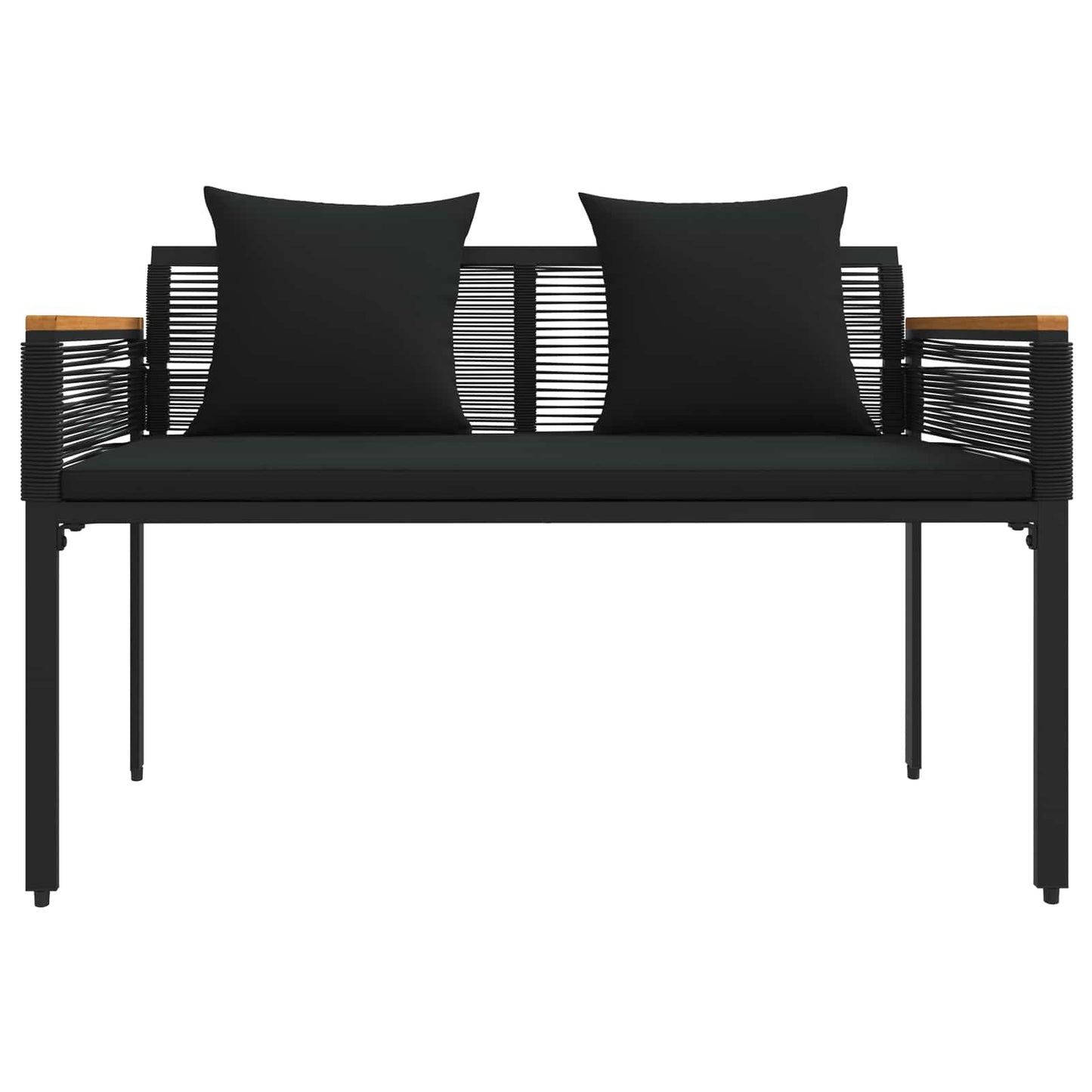 vidaXL Σετ Εξωτερικών Επίπλων με μαξιλάρι 4 pcs Μαύρο Ράτα PE