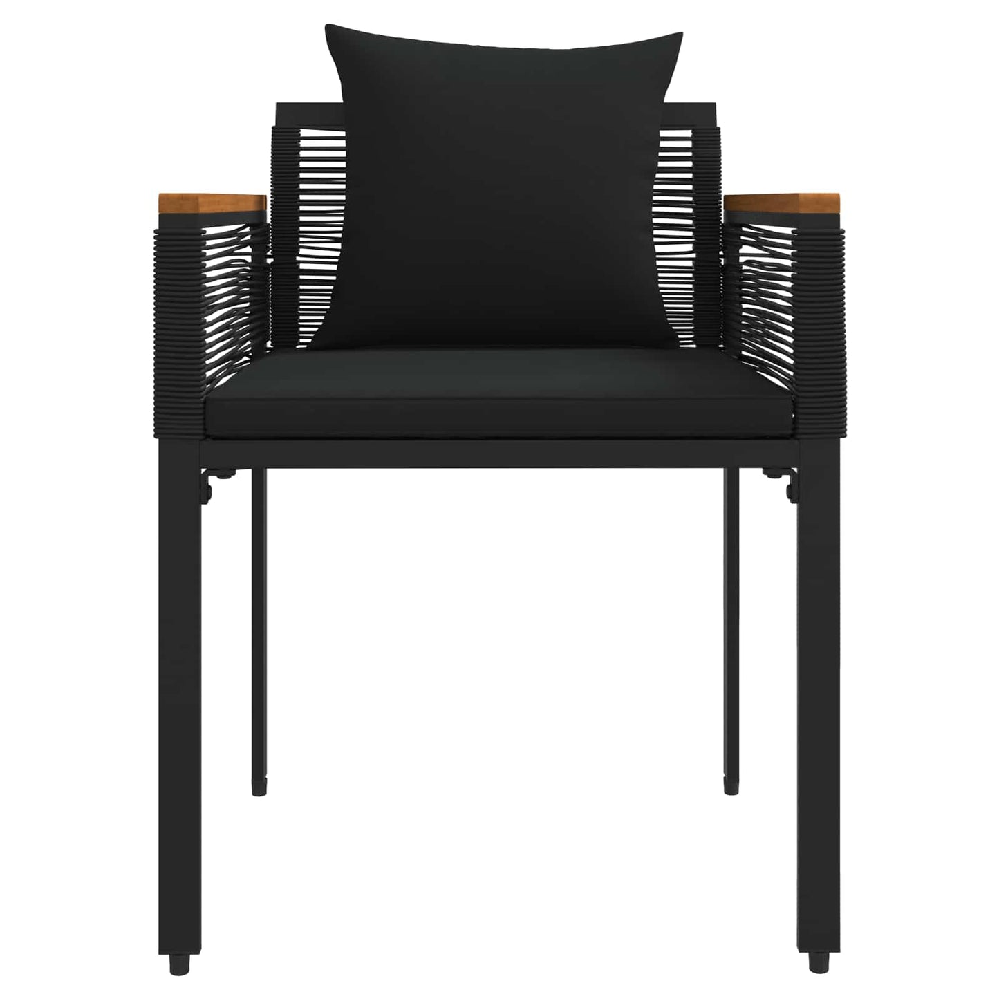 vidaXL Σετ Εξωτερικών Επίπλων με μαξιλάρι 4 pcs Μαύρο Ράτα PE