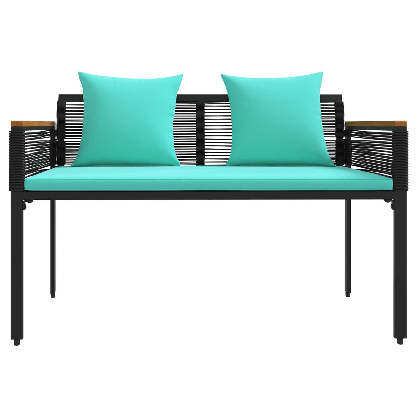 vidaXL Σετ Εξωτερικών Επίπλων 4 pcs Μαύρο και Τυρκουάζ Ράτα PE