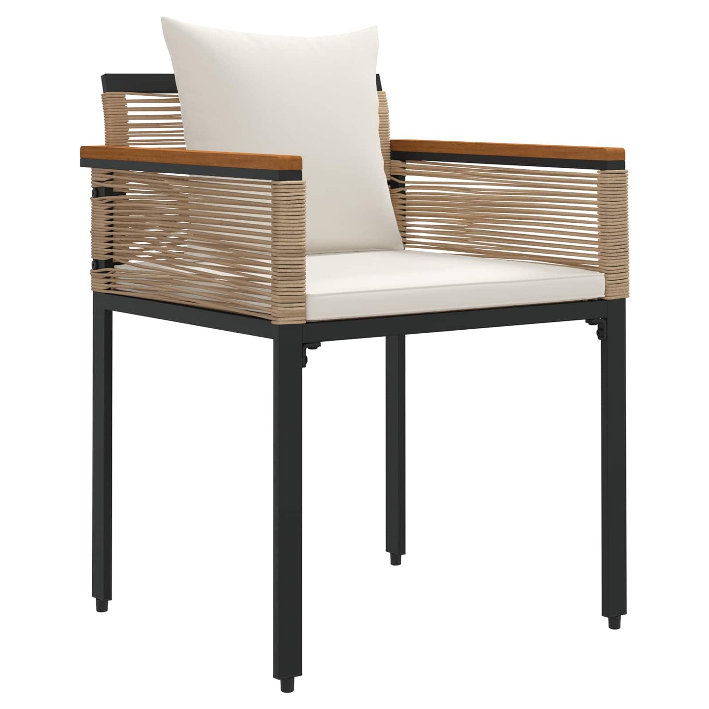 vidaXL Σετ Εξωτερικών Επίπλων με μαξιλάρι 3 pcs Μπεζ και Κρέμ Ράτα PE