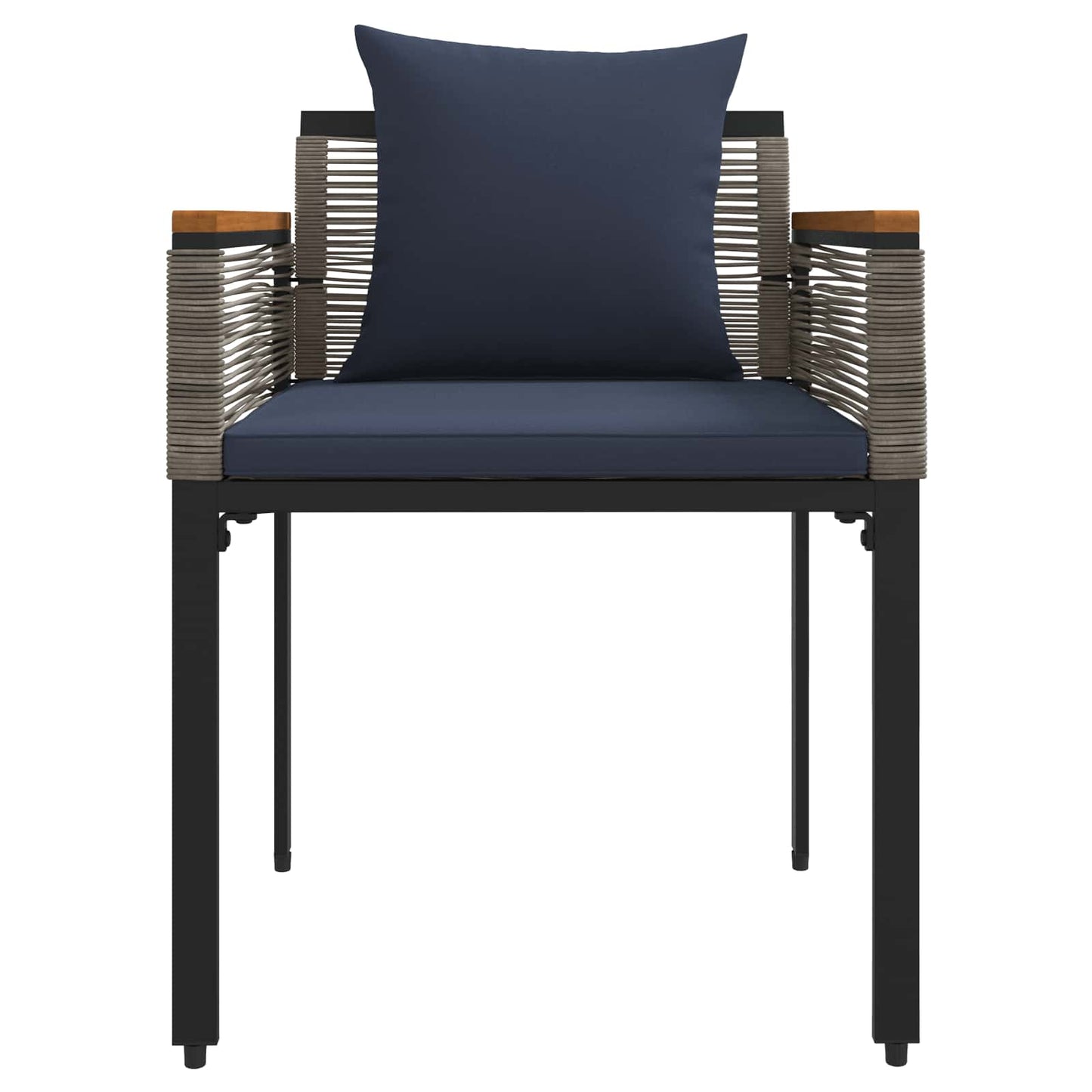 vidaXL Σετ Εξωτερικών Επίπλων 3 pcs Γκρι και Navy Blue Ράτα PE