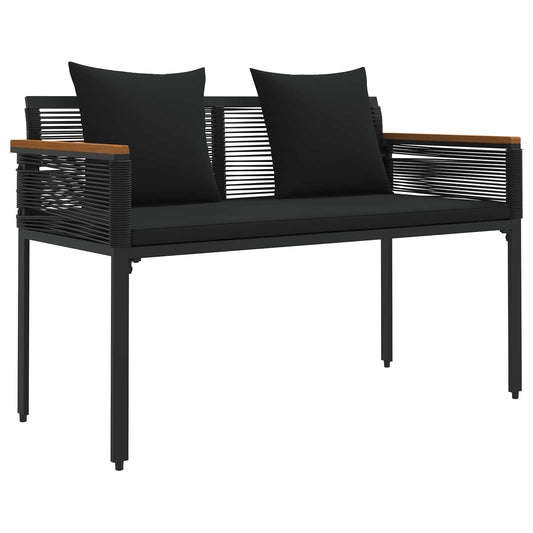 vidaXL Εξωτερικός πάγκος Μαύρο 117 x 54 x 74.5 εκ συνθετικό ρατάν