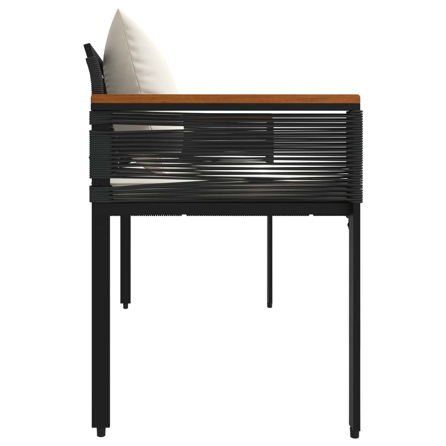 vidaXL Εξωτερικός πάγκος Μαύρο και Κρεμ Λευκό 117 x 54 x 74.5 εκ