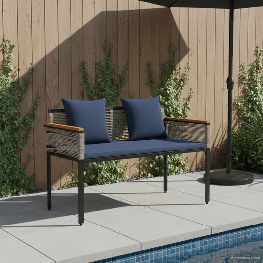 vidaXL Εξωτερικός πάγκος Γκρι και Navy Blue 117 x 54 x 74.5 εκ