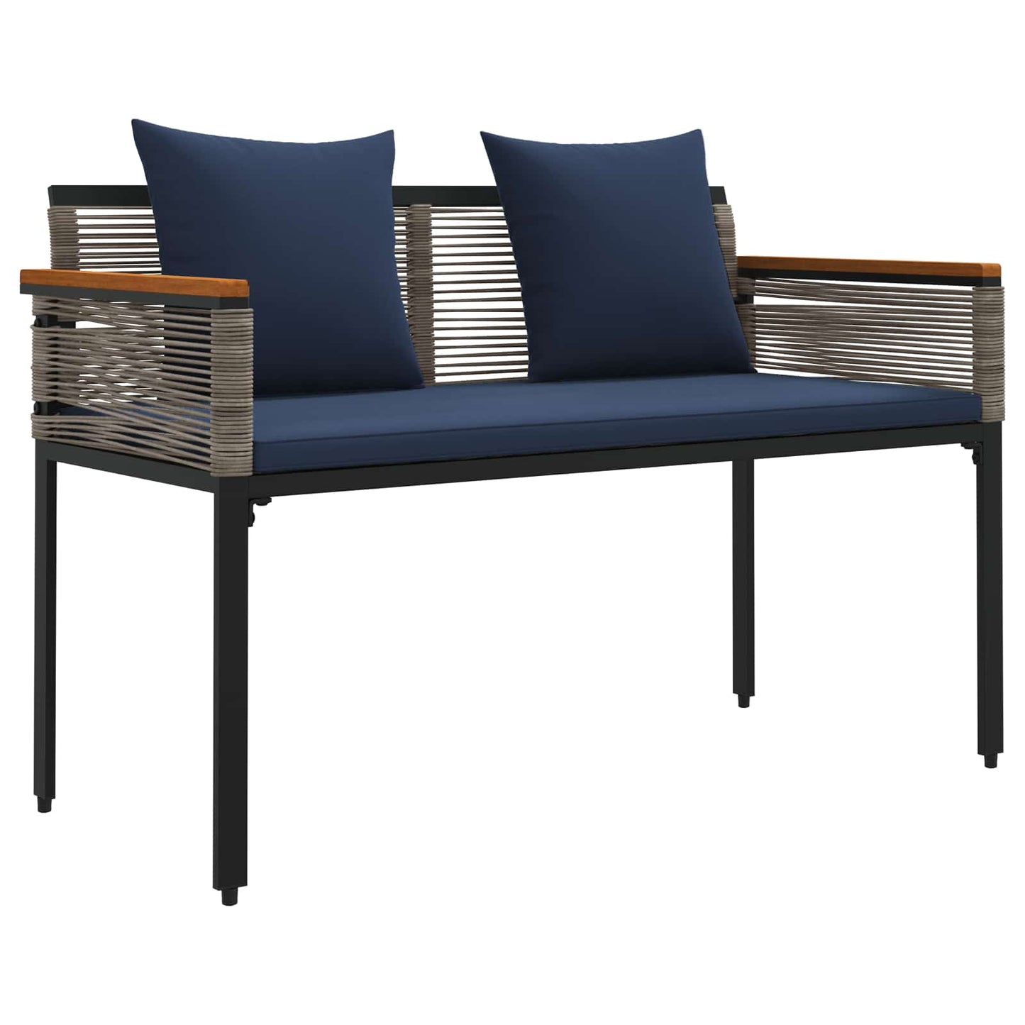 vidaXL Εξωτερικός πάγκος 2 -Seater 117 x 54 x 74.5 εκ συνθετικό ρατάν