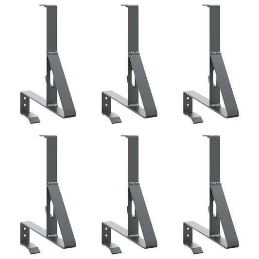 vidaXL Υποστήριξη Φράχτη Χιονιού 6 pcs Ανθρακί 29,5 x 3 x 34,5 εκ