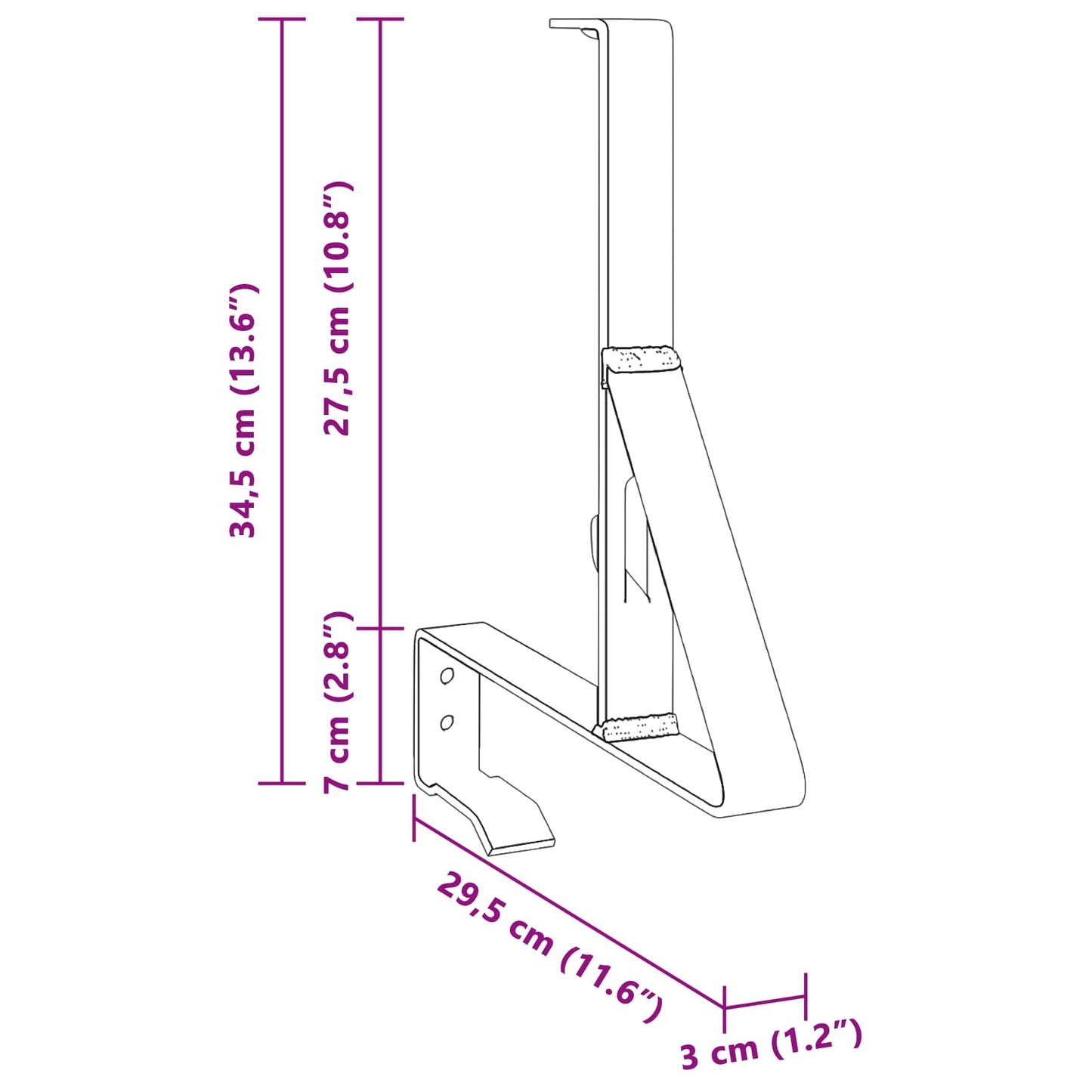 vidaXL Υποστήριξη Φράχτη Χιονιού 12 pcs Ανθρακί 29,5 x 3 x 34,5 εκ
