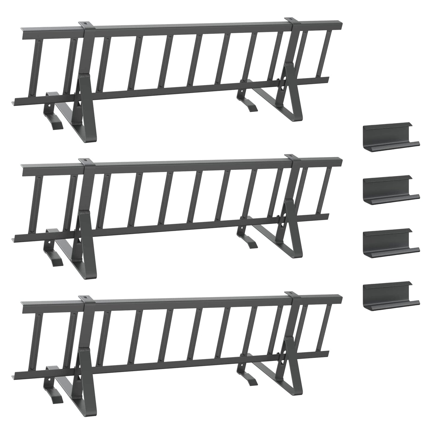 vidaXL Φρουρός χιονιού οροφής Ανθρακί 300 x 29,5 x 34,5 εκ. Ατσάλι