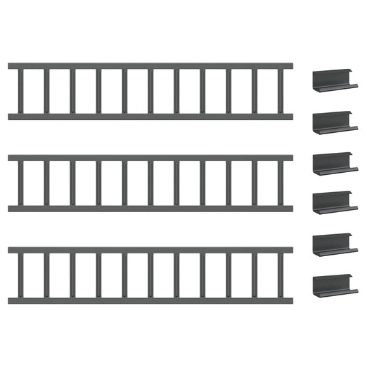 vidaXL Φρουρός χιονιού οροφής Ανθρακί 300 x 2,5 x 20 εκ Ατσάλι