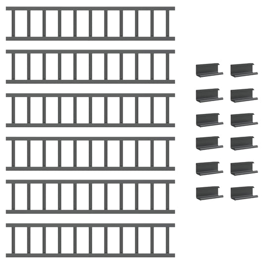 vidaXL Φρουρός χιονιού οροφής Ανθρακί 600 x 2,5 x 20 εκ Ατσάλι