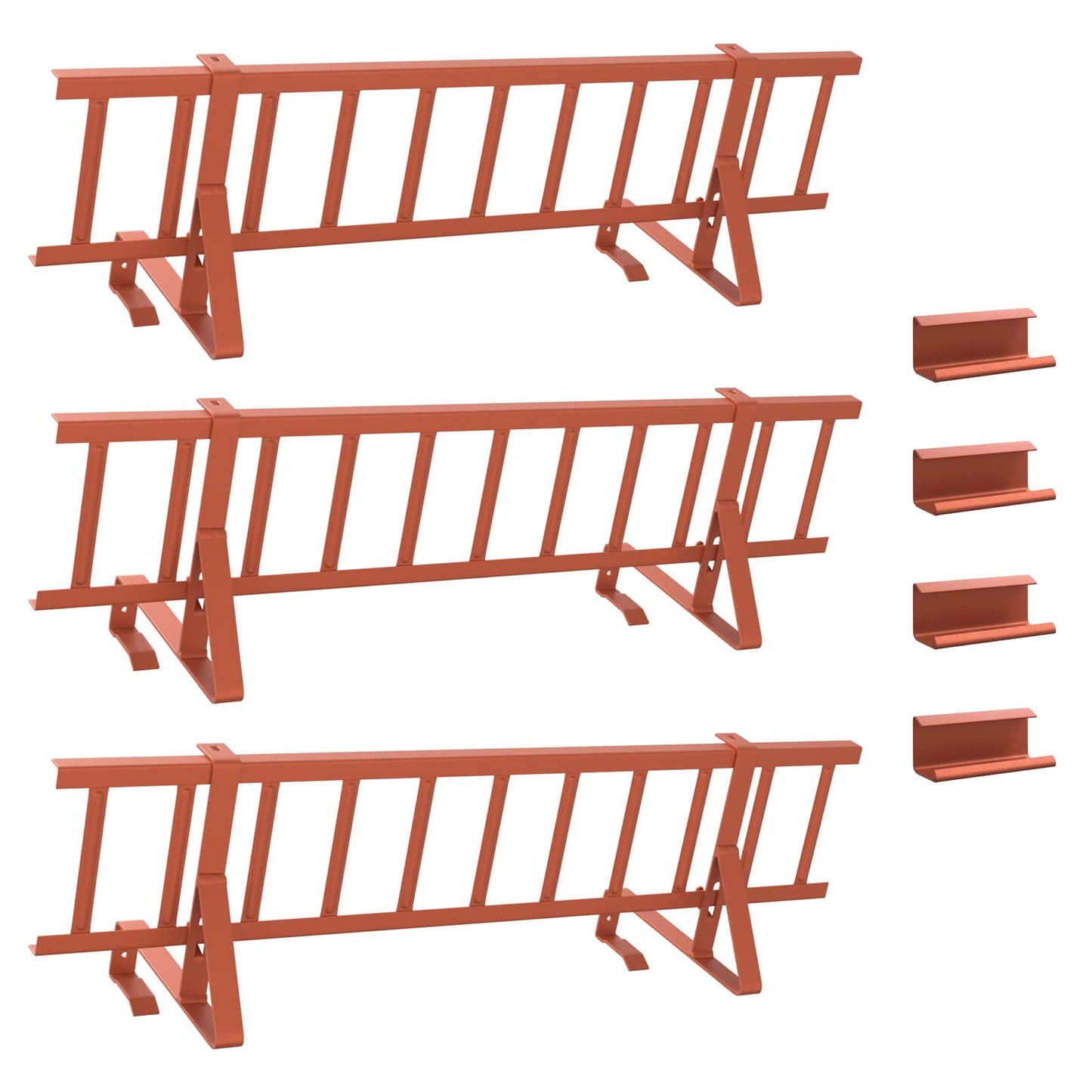 vidaXL Φρουρός χιονιού οροφής Κόκκινο 300 x 29,5 x 34,5 εκ. Ατσάλι
