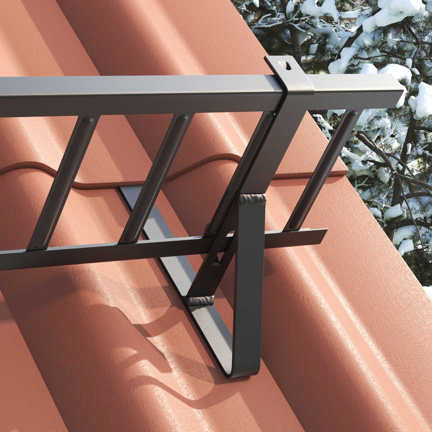 vidaXL Υποστήριξη Φράχτη Χιονιού Μαύρο 29,5 x 3 x 34,5 εκ Ατσάλι