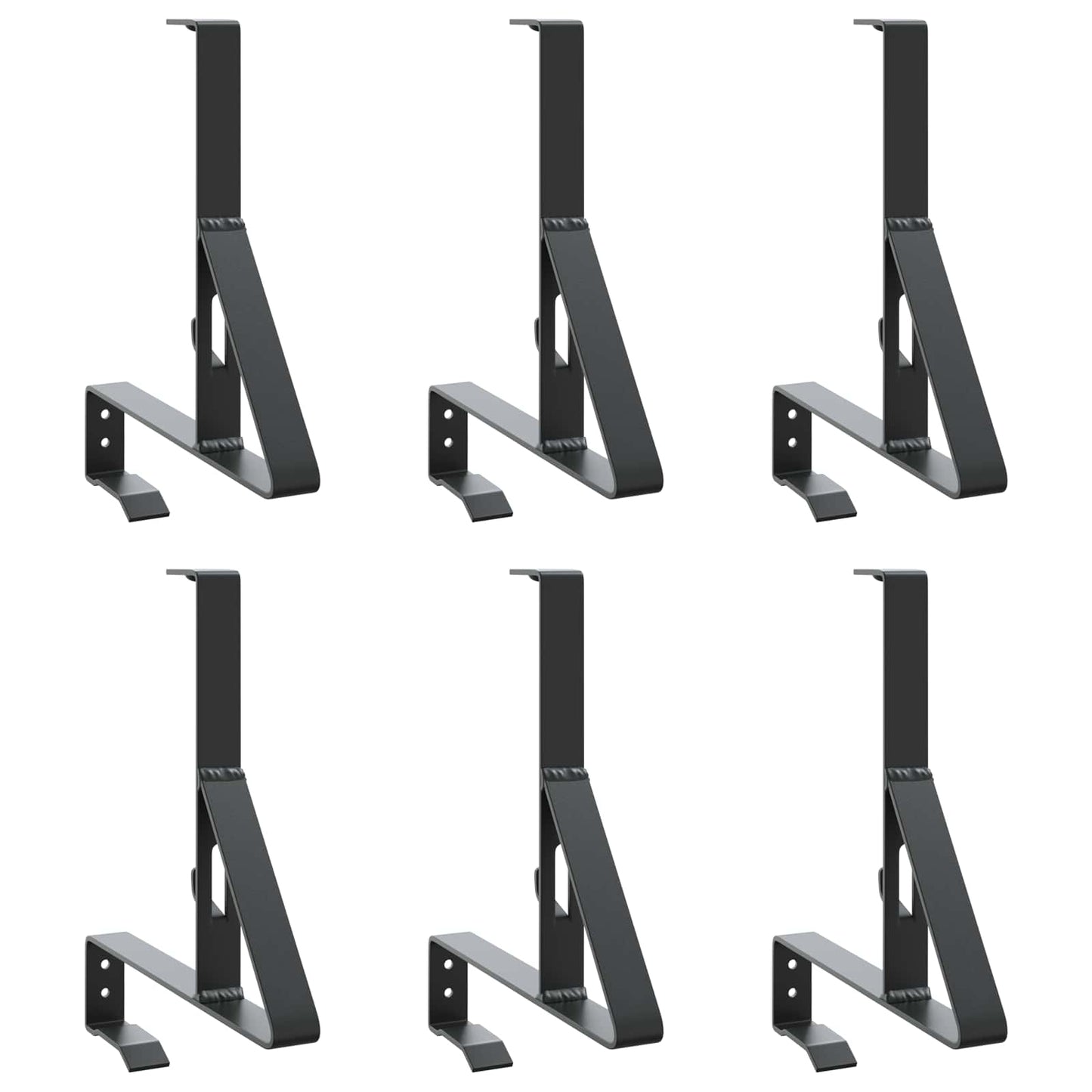 vidaXL Υποστήριξη Φράχτη Χιονιού 6 pcs Μαύρο 29,5 x 3 x 34,5 εκ Ατσάλι