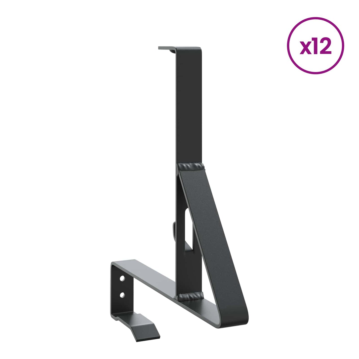 vidaXL Υποστήριξη Φράχτη Χιονιού 12 pcs Μαύρο 29,5 x 3 x 34,5 εκ