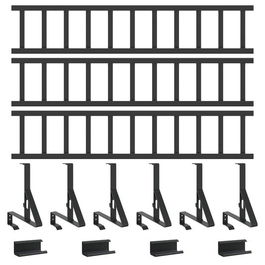 vidaXL Φρουρός χιονιού οροφής Μαύρο 300 x 29,5 x 34,5 εκ. Ατσάλι