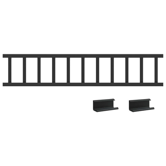 vidaXL Φρουρός χιονιού οροφής Μαύρο 100 x 2,5 x 20 εκ Ατσάλι