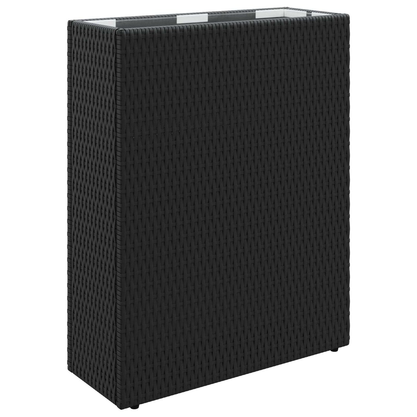 vidaXL Ψηλός γλάστρα Μαύρο 55 x 22 x 70 εκ συνθετικό ρατάν