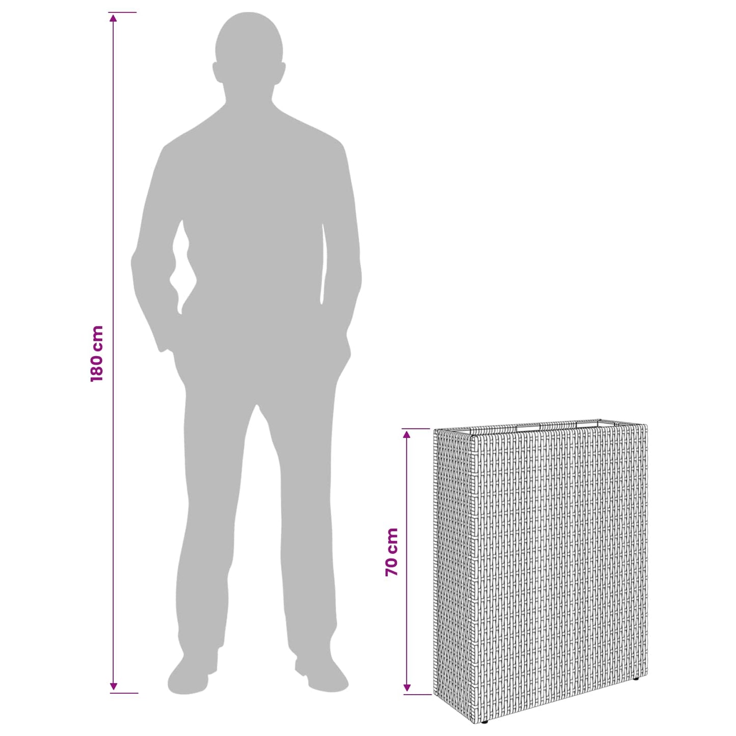 vidaXL Ψηλός γλάστρα 55 x 22 x 70 εκ Ναι