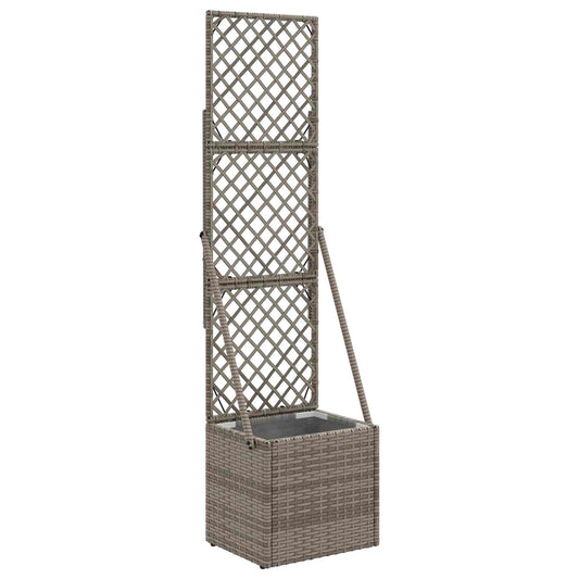 vidaXL Κηποτινάκι με Τρέλα Γκρι 35 x 30 x 135 εκ συνθετικό ρατάν