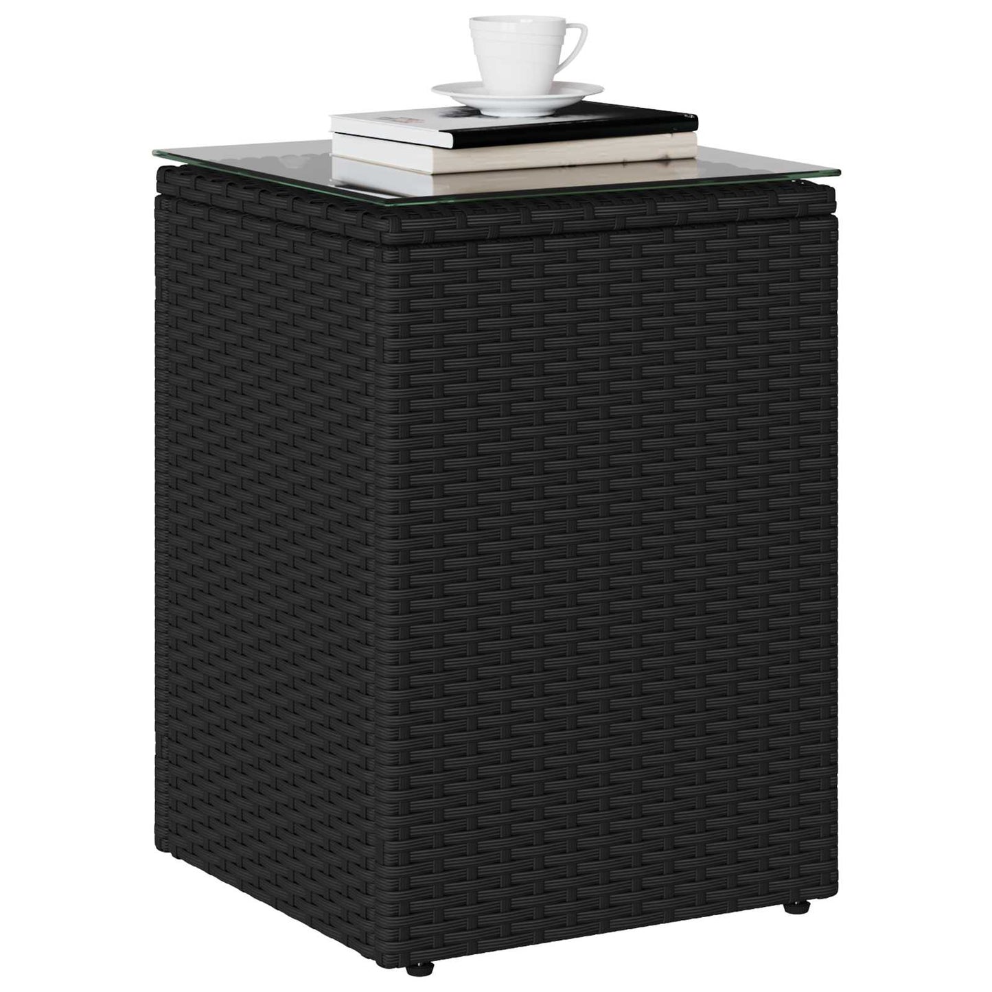 vidaXL Τραπεζάκι Πλευράς Μαύρο 35 x 35 x 70 cm συνθετικό ρατάν