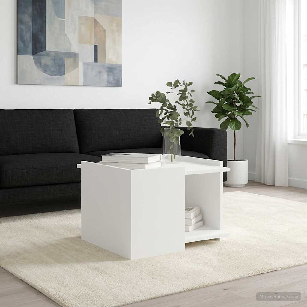 vidaXL Τραπεζάκι σαλονιού Λευκό 50,5 x 50 x 33 εκ. Επεξεργασμένο Ξύλο