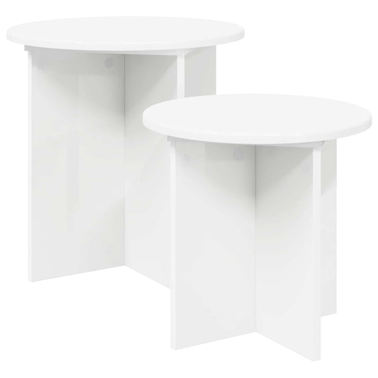 vidaXL Σετ βοηθητικά τραπεζάκια 2 pcs Μηχανικά επεξεργασμένο ξύλο