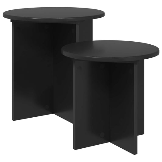 vidaXL Σετ βοηθητικά τραπεζάκια με αποθήκευση 2 pcs Μαύρη Δρυς