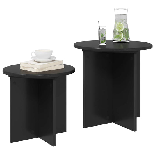 vidaXL Σετ βοηθητικά τραπεζάκια με αποθήκευση 2 pcs Μαύρη Δρυς