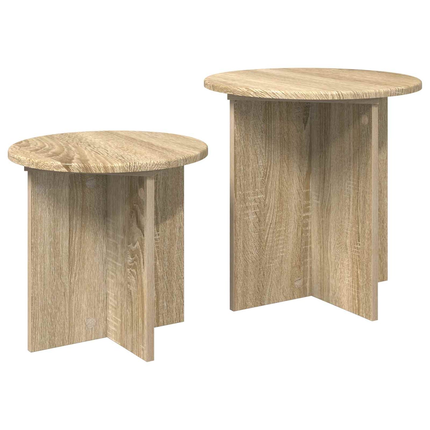 vidaXL Σετ βοηθητικά τραπεζάκια με αποθήκευση 2 pcs Sonoma Δρυς