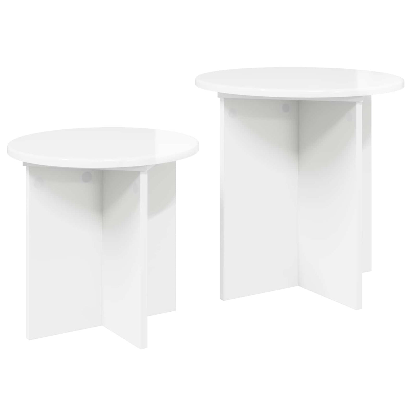 vidaXL Σετ βοηθητικά τραπεζάκια με αποθήκευση 2 pcs Γυαλιστερό Λευκό