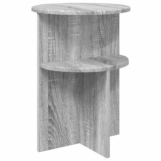 vidaXL Τραπεζάκι Πλευράς με αποθήκευση Γκρι Sonoma Ø 39,5 x 55 εκ.
