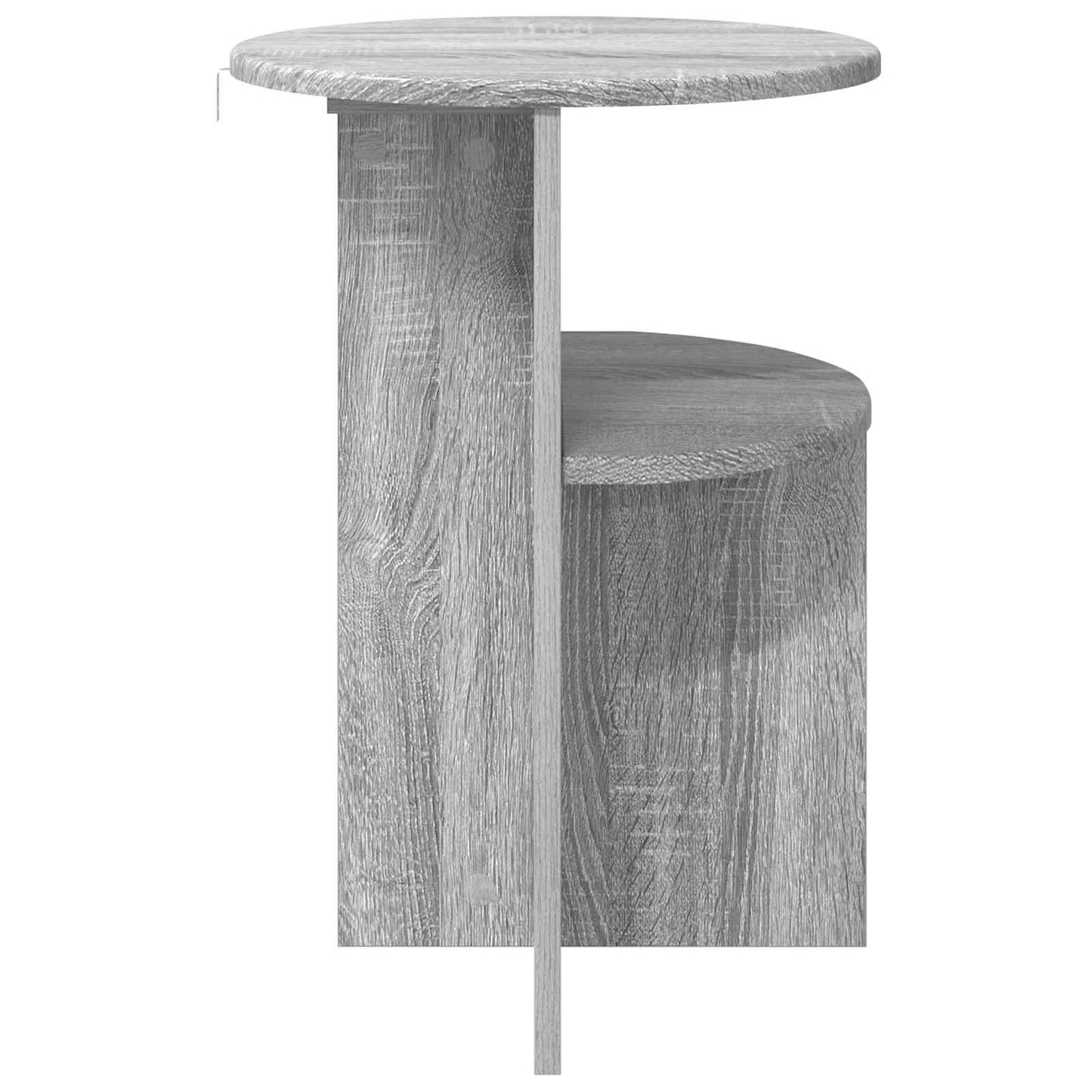 vidaXL Τραπεζάκι Πλευράς με αποθήκευση Γκρι Sonoma Ø 39,5 x 55 εκ.