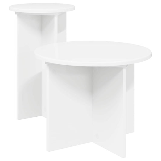vidaXL Σετ βοηθητικά τραπεζάκια 2 pcs Λευκό Επεξεργασμένο Ξύλο