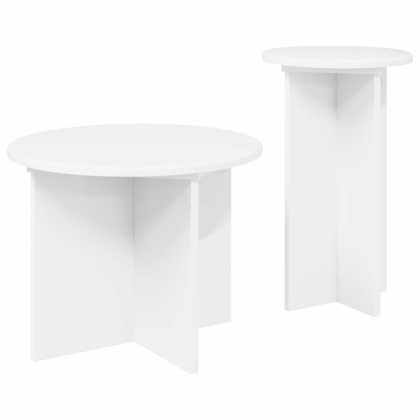 vidaXL Σετ βοηθητικά τραπεζάκια 2 pcs Λευκό Επεξεργασμένο Ξύλο