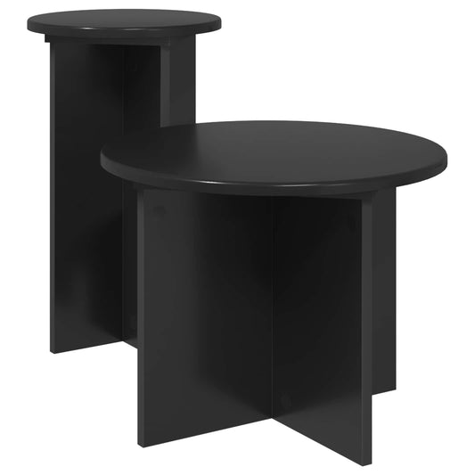 vidaXL Σετ βοηθητικά τραπεζάκια 2 pcs Μαύρη Δρυς Επεξεργασμένο Ξύλο