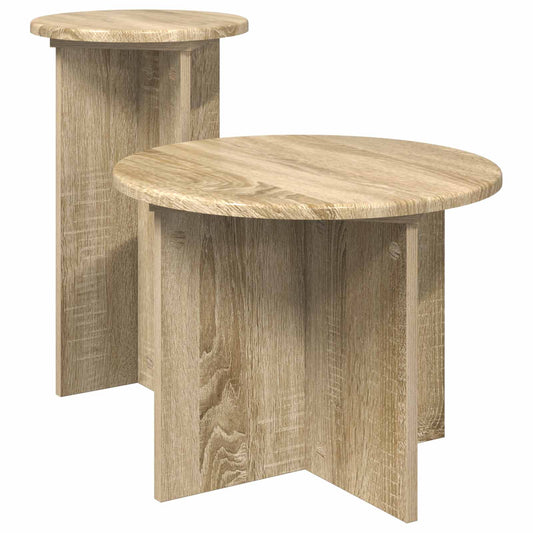 vidaXL Σετ βοηθητικά τραπεζάκια 2 pcs Sonoma Δρυς Επεξεργασμένο Ξύλο