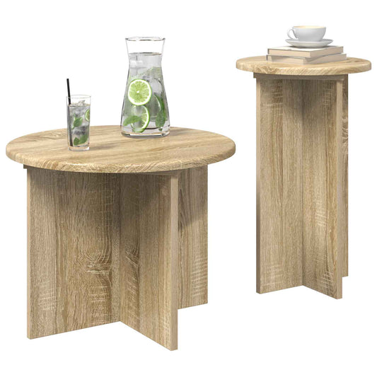 vidaXL Σετ βοηθητικά τραπεζάκια 2 pcs Sonoma Δρυς Επεξεργασμένο Ξύλο
