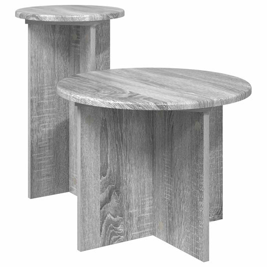 vidaXL Σετ βοηθητικά τραπεζάκια 2 pcs Γκρι Sonoma Επεξεργασμένο Ξύλο