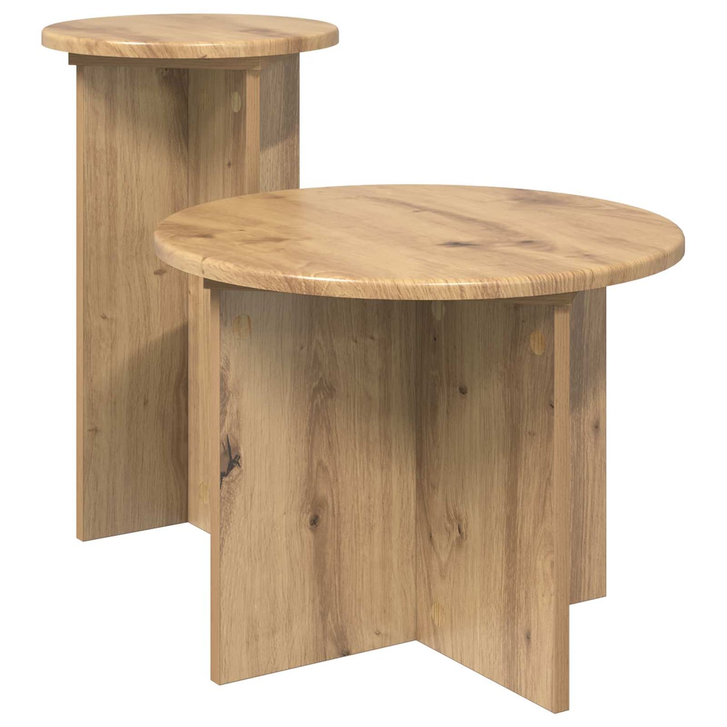 vidaXL Σετ βοηθητικά τραπεζάκια 2 pcs Artisan Δρυς Επεξεργασμένο Ξύλο