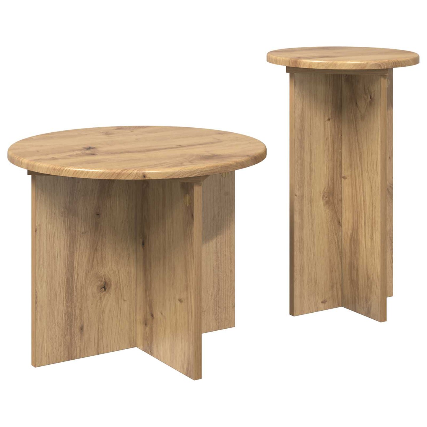 vidaXL Σετ βοηθητικά τραπεζάκια 2 pcs Artisan Δρυς Επεξεργασμένο Ξύλο