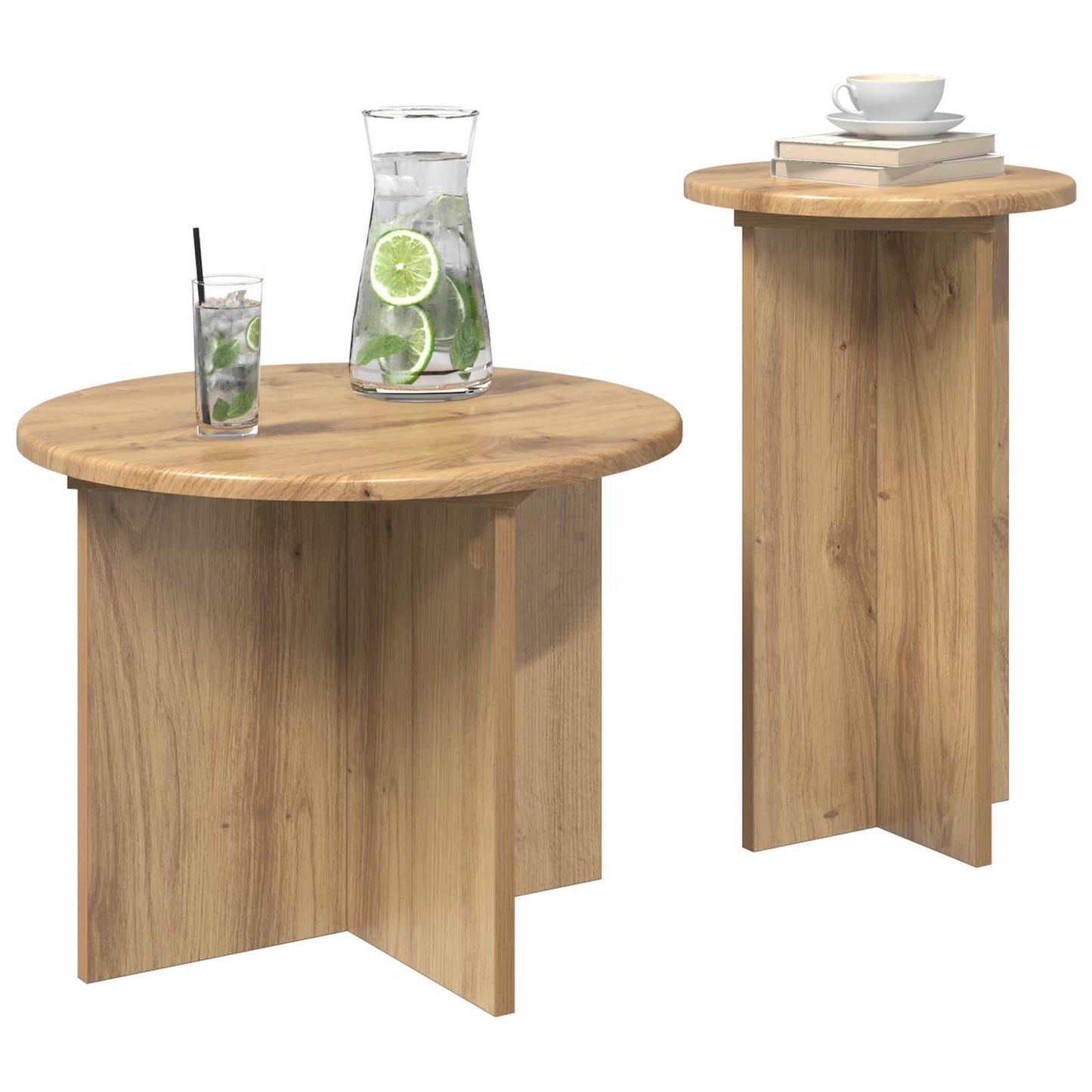 vidaXL Σετ βοηθητικά τραπεζάκια 2 pcs Artisan Δρυς Επεξεργασμένο Ξύλο