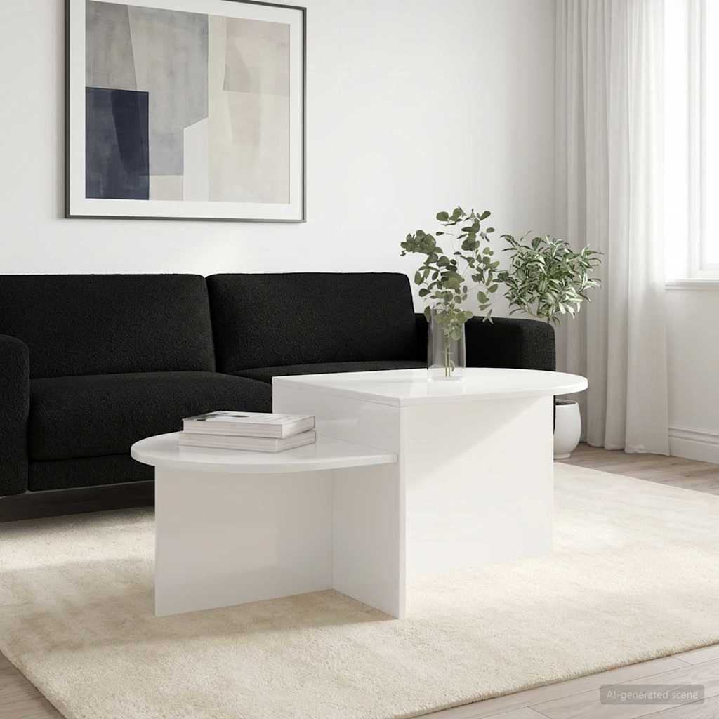 vidaXL Τραπεζάκι σαλονιού Γυαλιστερό Λευκό 100 x 50 x 40 cm