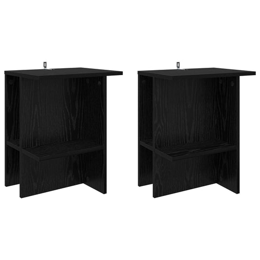 vidaXL Τραπεζάκι σαλονιού 2 pcs Μαύρη Δρυς 40 x 30 x 49 εκ.