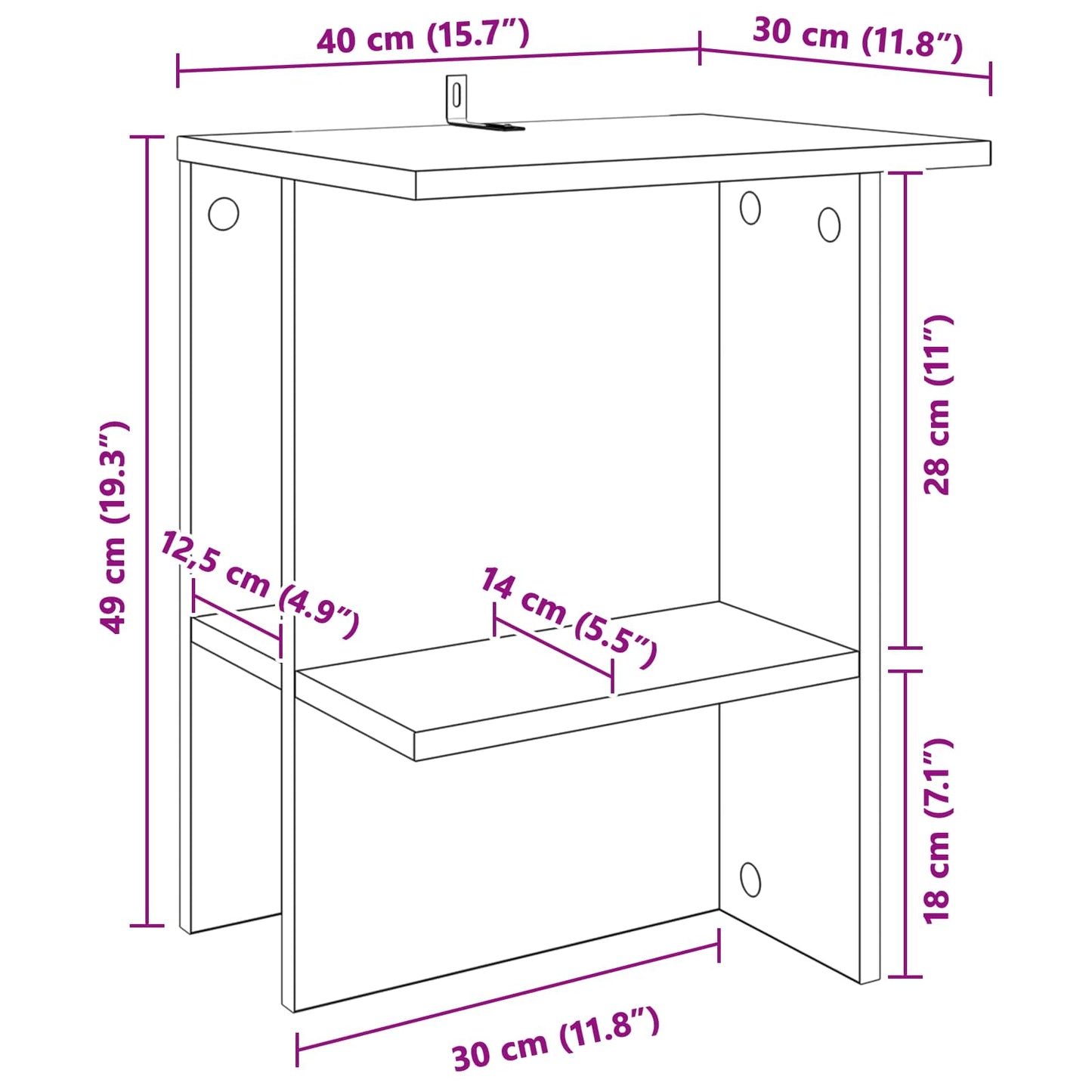 vidaXL Τραπεζάκι σαλονιού 2 pcs Artisan Δρυς 40 x 30 x 49 εκ.