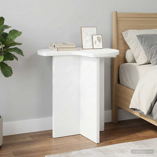 vidaXL Τραπεζάκι Πλευράς Λευκό Ø 39 x 38 εκ Επεξεργασμένο Ξύλο