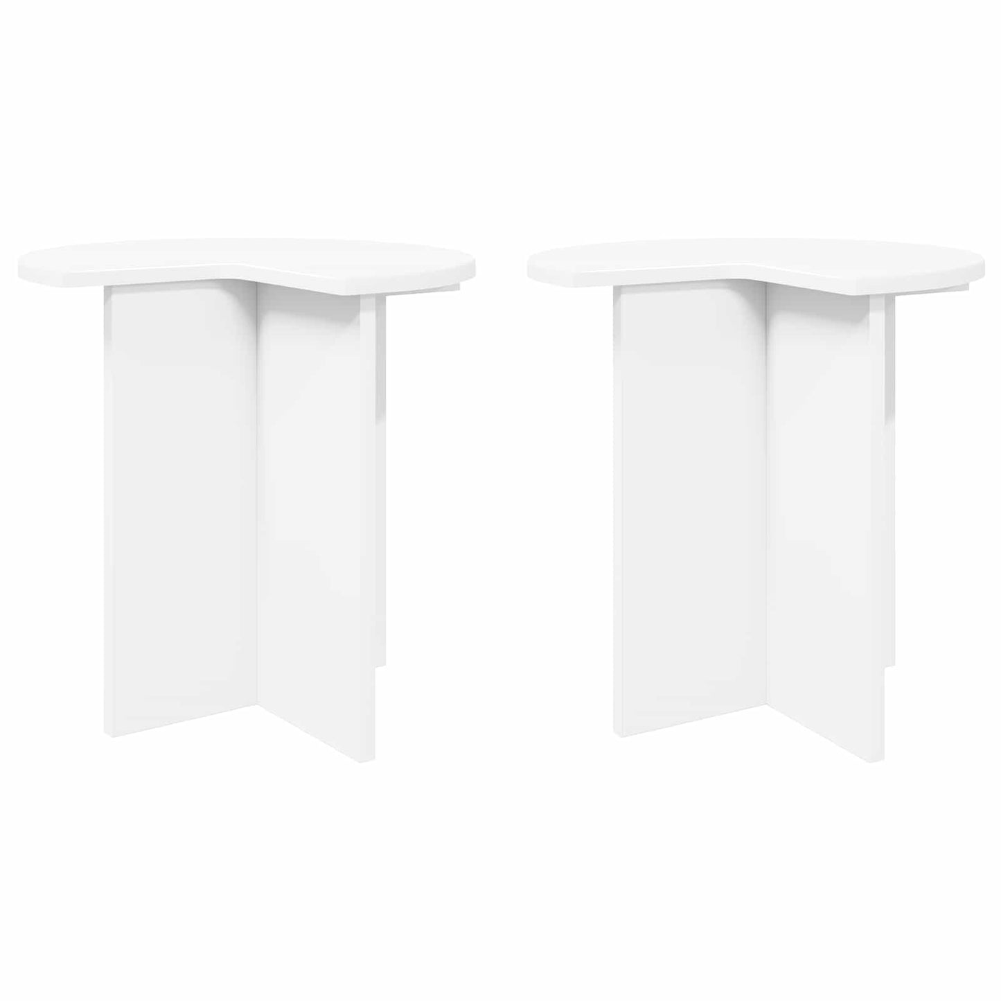 vidaXL Τραπεζάκι Πλευράς 2 pcs Λευκό Ø 39 x 38 εκ Επεξεργασμένο Ξύλο