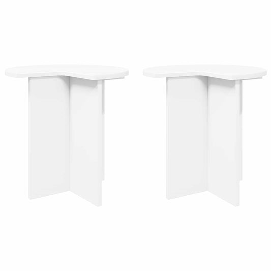 vidaXL Τραπεζάκι Πλευράς 2 pcs Λευκό Ø 39 x 38 εκ Επεξεργασμένο Ξύλο