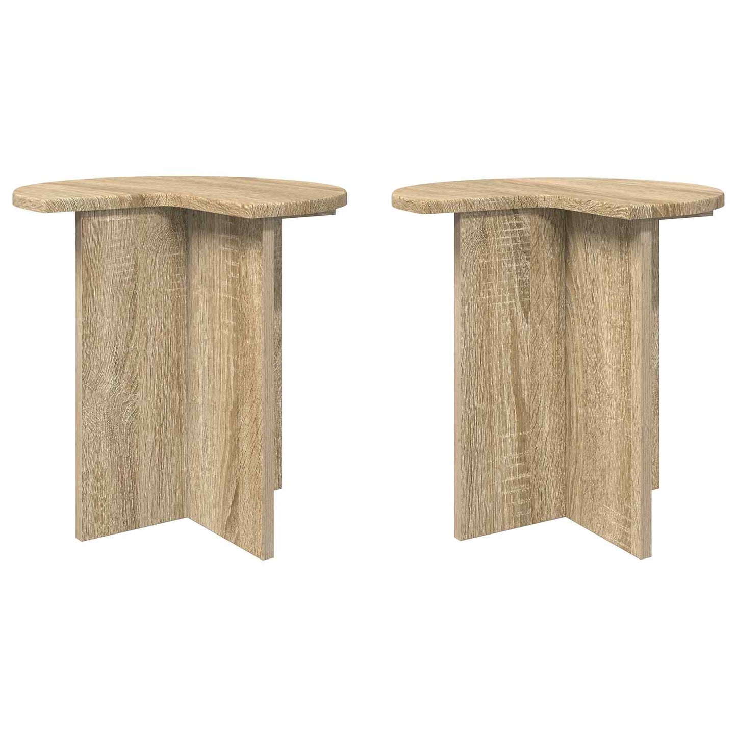 vidaXL Τραπεζάκι Πλευράς με αποθήκευση 2 pcs Sonoma Δρυς Ø 39 x 38 εκ