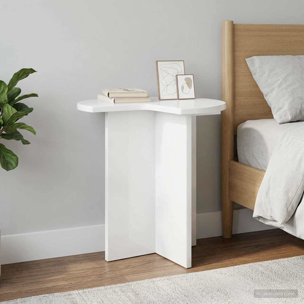 vidaXL Τραπεζάκι Πλευράς 2 pcs Γυαλιστερό Λευκό Ø 39 x 38 εκ
